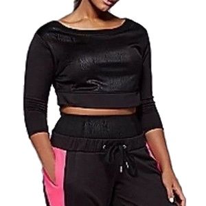 NEW Livi Active Crop Sweater Python 18/20 Black